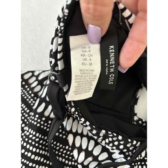 Kenneth Cole Tankini Top Small Black White Pool Beach Resort Cruise - Picture 5 of 5